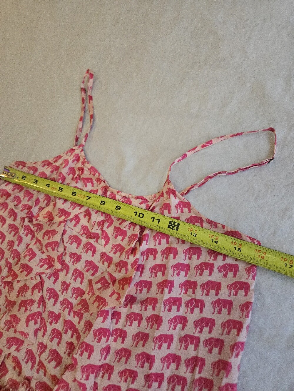 Banana Republic Heritage Vintage Silk Pink Elephant Print Ruffle Tank Top Eb4 View 5